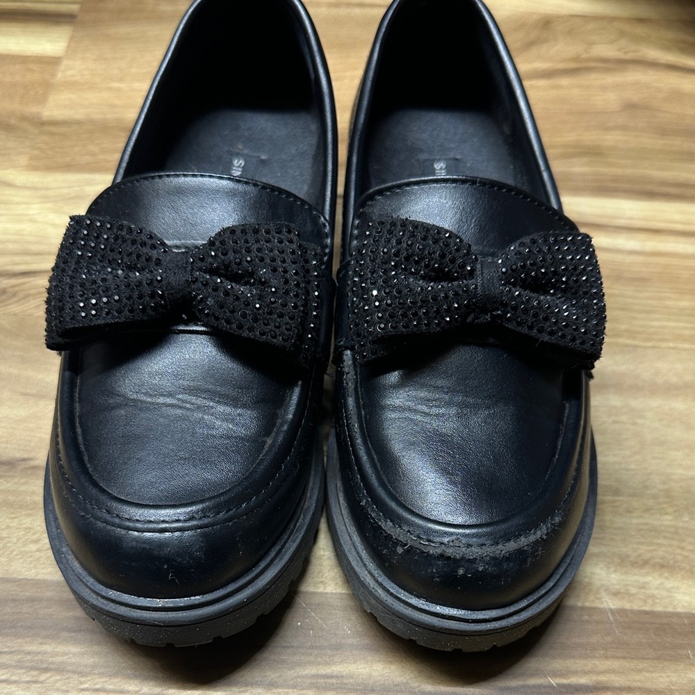 Black Bow Loafers
